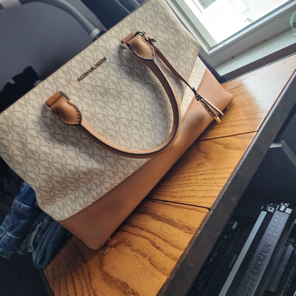 Michael Kors Brown and Cream Tote Bag